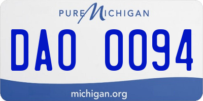 MI license plate DAO0094