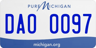 MI license plate DAO0097
