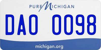 MI license plate DAO0098