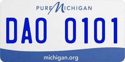 MI license plate DAO0101