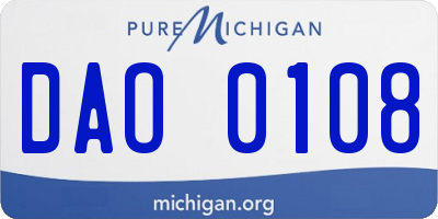 MI license plate DAO0108