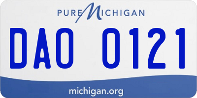 MI license plate DAO0121