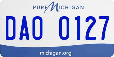 MI license plate DAO0127