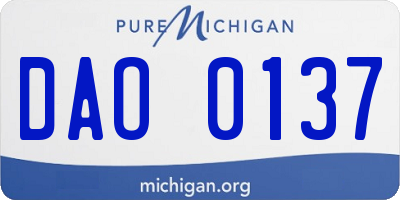 MI license plate DAO0137