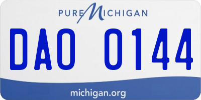 MI license plate DAO0144
