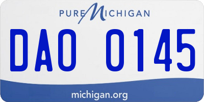 MI license plate DAO0145
