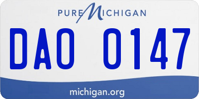 MI license plate DAO0147