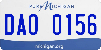 MI license plate DAO0156