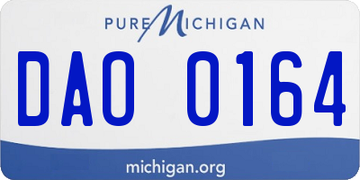 MI license plate DAO0164