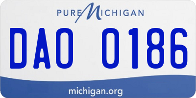 MI license plate DAO0186