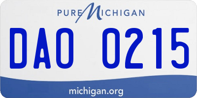 MI license plate DAO0215
