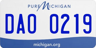 MI license plate DAO0219