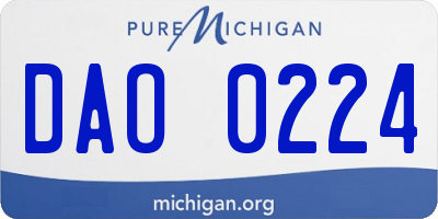MI license plate DAO0224
