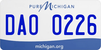 MI license plate DAO0226