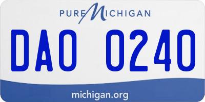 MI license plate DAO0240