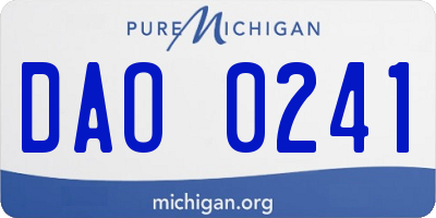 MI license plate DAO0241