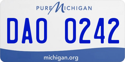 MI license plate DAO0242