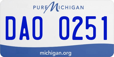 MI license plate DAO0251