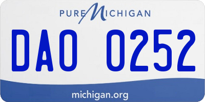 MI license plate DAO0252