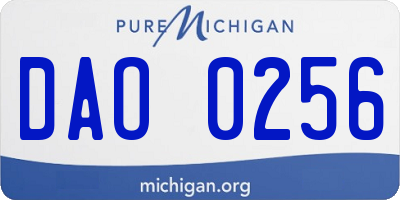 MI license plate DAO0256