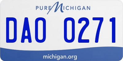 MI license plate DAO0271
