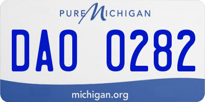 MI license plate DAO0282