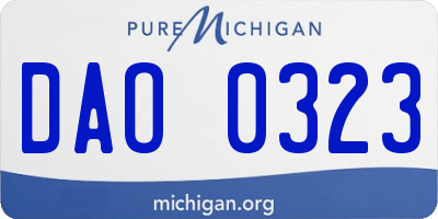 MI license plate DAO0323