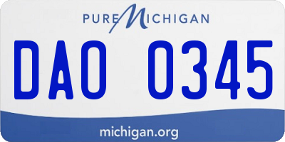 MI license plate DAO0345