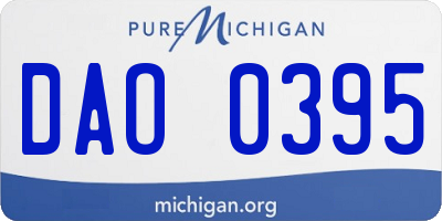 MI license plate DAO0395