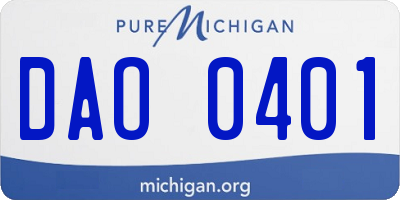 MI license plate DAO0401