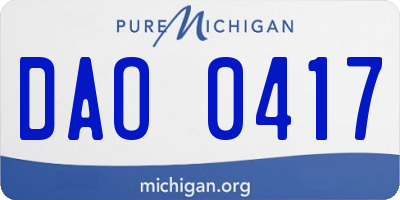 MI license plate DAO0417