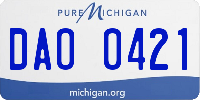 MI license plate DAO0421