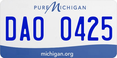 MI license plate DAO0425