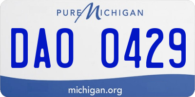 MI license plate DAO0429