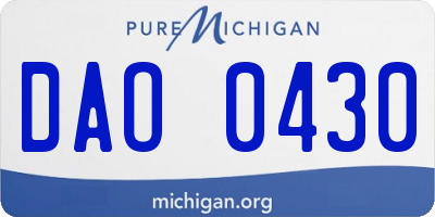 MI license plate DAO0430