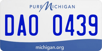 MI license plate DAO0439