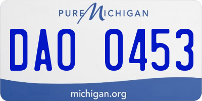 MI license plate DAO0453