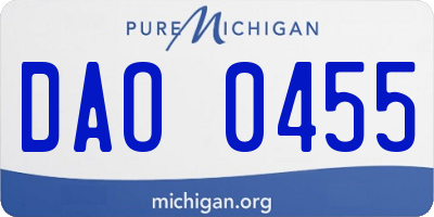 MI license plate DAO0455