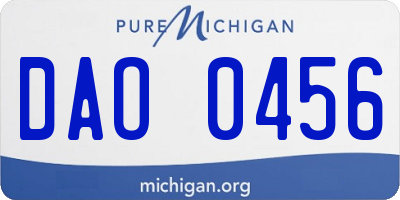 MI license plate DAO0456