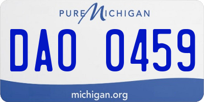 MI license plate DAO0459