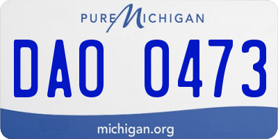 MI license plate DAO0473