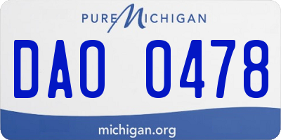 MI license plate DAO0478