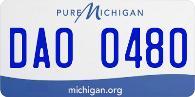 MI license plate DAO0480
