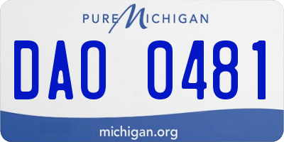 MI license plate DAO0481