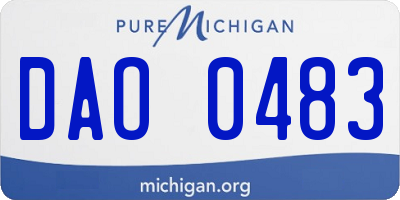 MI license plate DAO0483