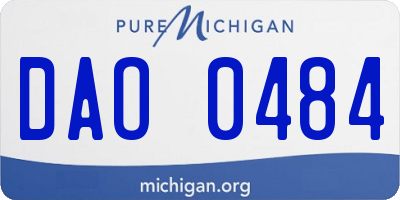 MI license plate DAO0484