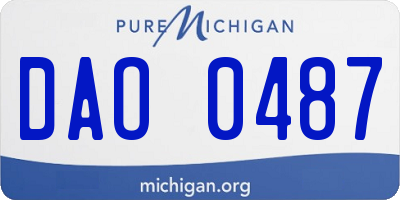MI license plate DAO0487