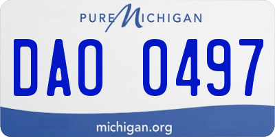 MI license plate DAO0497