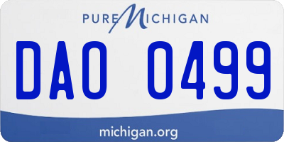 MI license plate DAO0499