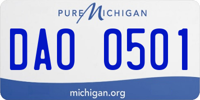 MI license plate DAO0501